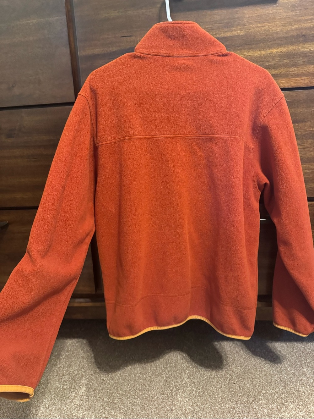 L.L. Bean Men's Rust Orange Lightweight Fleece Jacket - Picture 4 of 4
